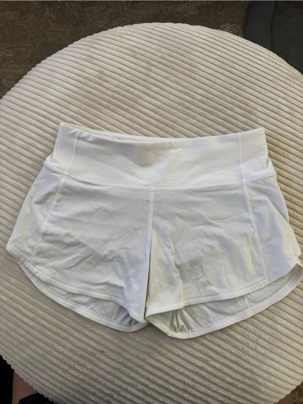 lululemon White High-Rise Athletic Shorts
